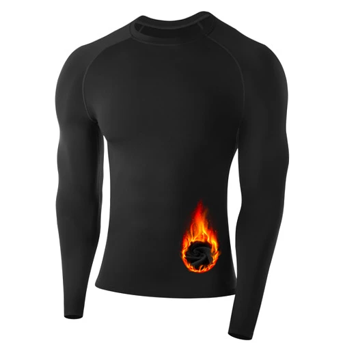 Runhit Men's Thermal Compression Shirt Fleece Lined Long Sleeve Thermal Shirts Athletic Base Layer Top Cold Weather Gear