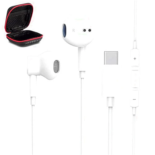 FOBSUNLAND USB C Headphones,USB Type C Earphones Magnetic Wired Earbuds in-Ear Headset with Noise Canceling and Microphone for iPhone15 Pro Max,iPad,MacBook,Samsung Galaxy and More (White)