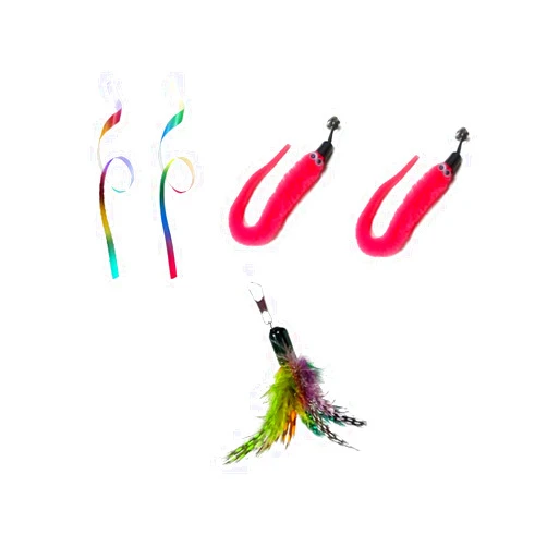 K-berho Cat Toys Interactive, Cat Toys for Indoor with Feather,Ball,Mouse and 2 Color Ribbons,Automatic Cat Toy with Irregular USB Charging 360 Degree Self Rotating Ball (Cat Toy Replacement)