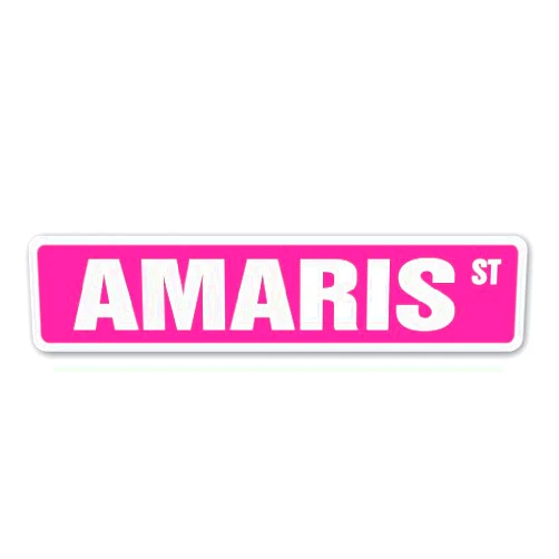 SignMission Amaris Street Sign Childrens Name Room Sign | Indoor/Outdoor | 18