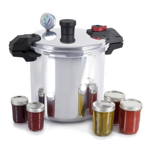 T-fal 22-Quart Aluminum Pressure Canner, 3 PSI Settings, Home Canning, Includes Racks & Canning Guide, Large Capacity, Pressure & Water Bath Canning for Vegetables, Meats, Seafood & Fruits, Silver