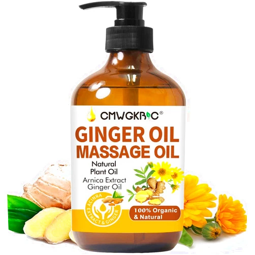 CMWGKBC Ginger Oil,Ginger Massage Oil for Lymphatic Drainage,Natural Ginger Oil for Skin, Arnica Oil,Sore Muslce Massage Oil, Arnica Extract,Vitamin E Oil and Ginger Oil-Warming and Relaxing