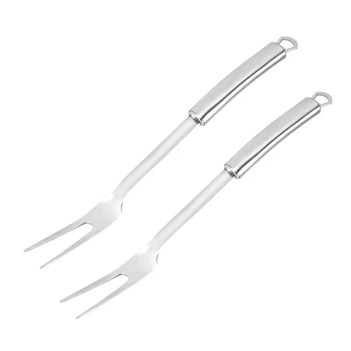 DASHTHER Stainless Steel Meat Forks - 12 Inch, 2 Pieces Large Two-Prong Forks for Cooking, Kitchen, Carving, Serving, BBQ