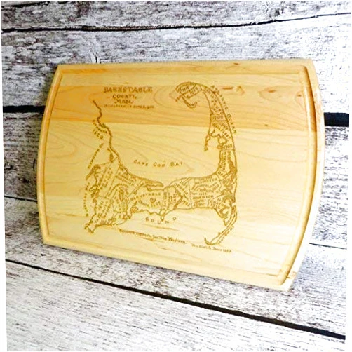 Donebetter Custom Detailed Cape Cod State Wood Cutting Board