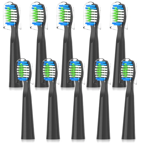IOearry Compatible with Bitvae D2 Electric Toothbrush Replacement Heads, for Bitvae D2 Electric Toothbrush,10 Pack (Black)
