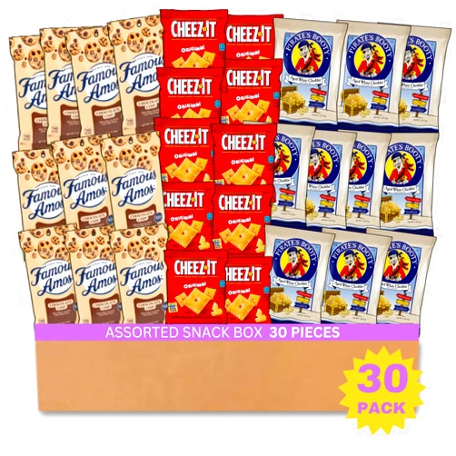 CrateCraze Pirates Booty Cheez Its Famous Amos Classic Snack Favorites Variety Pack - for Adults Office Pantry College Dorm Room Kids Lunch Box (Pack of 30)