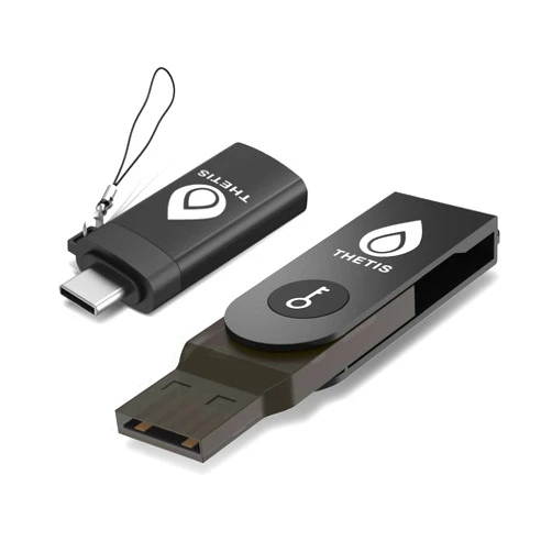 Thetis Fido U2F Security Key with Type C Adapter Two-Factor Authentication Extra Protection and Compatible with Windows/Linux/Mac OS, Gmail, Facebook, Dropbox, SalesForce, GitHub and More