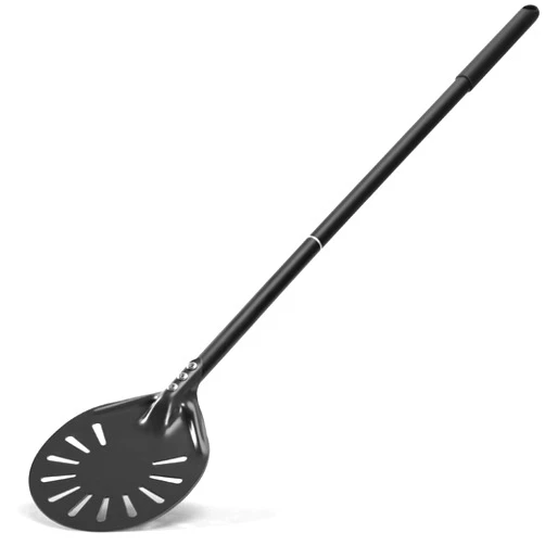 Leightszen 6” Pizza Turning Peel - Extra Long Handle Pizza Turner - Restaurant-Grade Aluminum Perforated Pizza Peel Lightweight Metal Outdoor Pizza Oven Accessories