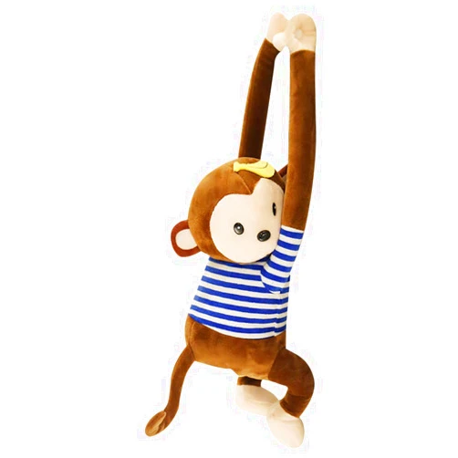 KimBird-Home KimBird Car Tissue Box Holder,Monkey Cute Cartoon Animals Paper Napkin Case Wall Hanging Holders,Fits Square Tissue Box,Multi-Use Storage Box Tissue Tray Container for Car Home Bathroom (Blue)