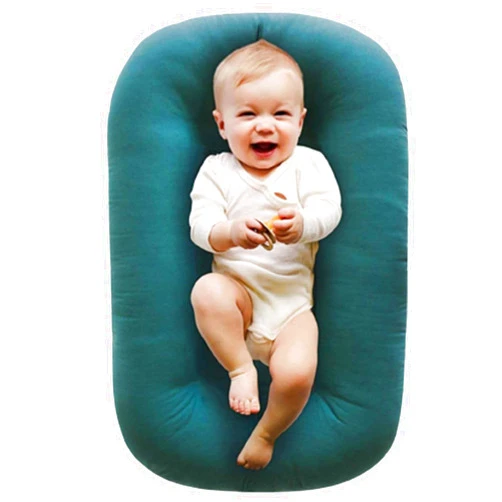 Jeeeun Baby Lounger, Baby Lounger Pillow for Baby Sleep, Snuggle Organic Lounger for Newborn (Green_,93x45cm/36.6x17.7in)