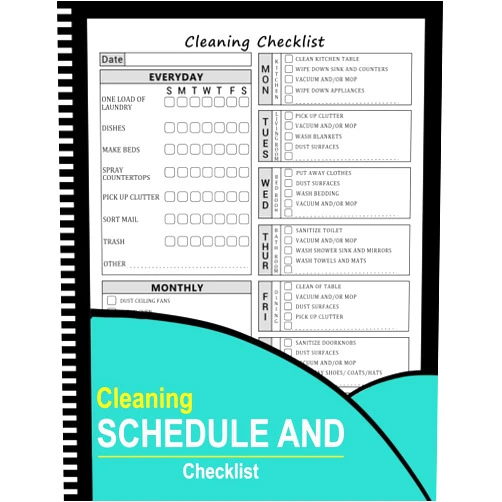 ALIAYN SAMANDRA JUEL Cleaning Schedule and Checklist: Daily Weekly and Monthly Cleaning Checklist Log Book, Housekeeping Planner and Organizer (108 Pages 8.5