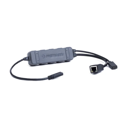 Portsmith Weather Resistant USB-C to Ethernet Adapter with 5V Power Pass Through: Portsmith PSPA1C1GE-R