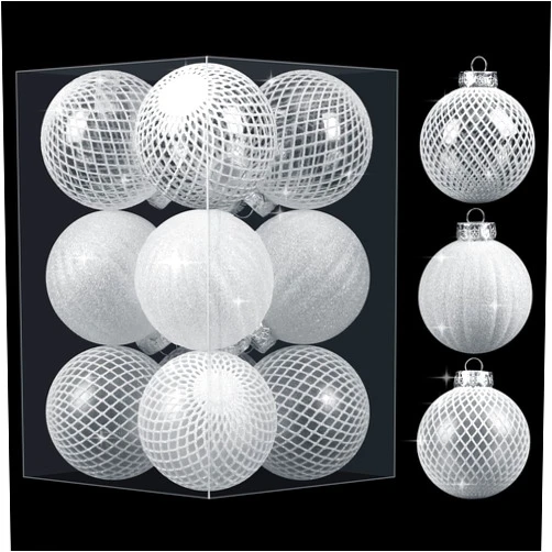 RoseCraft 12PCS Christmas Ball Ornaments, 3.15