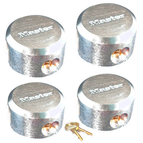 Master Lock Pro Series Hidden Shackle Padlocks, Keyed Alike 6271NKA-4 w/BumpStop Technology