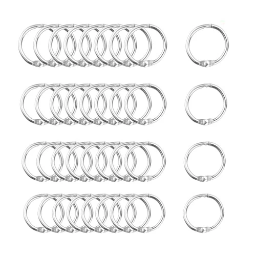 Rannb Binder Rings 0.6 Inch/15mm Mini Book Rings Loose Leaf Rings for Album Photo Paper Book - 100pcs