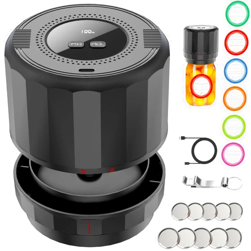 UNERVER M11 Mason Jar Vacuum Sealer - Electric Mason Jar Vacuum Sealer Kit with Wide and Regular Mouth Mason Lids, Jar Vacuum Sealer for Canning Jars, Vacuum Sealing Machine for Food Storage