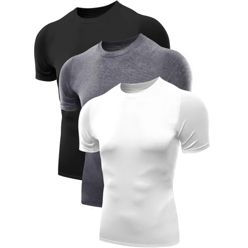 NELEUS Men's 3 Pack Athletic Compression Base Layer Workout Shirt