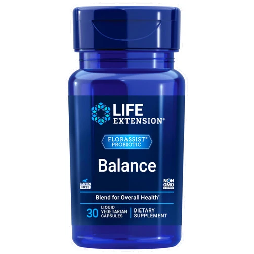 Life Extension FLORASSIST Balance Probiotic - 7 Strains 15 Billion CFUs - Probiotics Supplements for Men and Women - Digestive Health Support – Once Daily, Non-GMO, Vegetarian – 30 Capsules