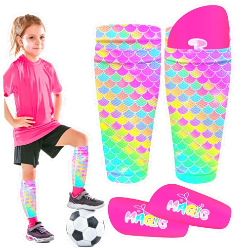 AuSletie Shin Guards Soccer Kids Girls Youth, Shin Pads Shin Guard Protection Kids Girls Toddler, Soccer Shin Guards Sleeves for Kids 2-7 Years Old Girls Toddlers, Soccer Equipment for Football Games