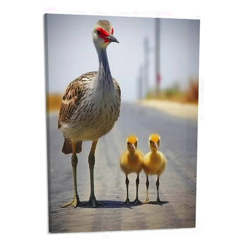 COMIO PYFXSALA Wild Animals Sandhill Crane And Bdby Canvas Poster Bedroom Decor Sports Landscape Office Room Gift,Canvas Wall Art Print Picture Paintings for Living Decoration - 16x20 Inch