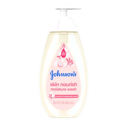 Johnson's Baby Skin Nourish Baby Moisture Wash + Coconut & Honeysuckle Scents Cleanses & Leaves Skin Moisturized, Hypoallergenic Body Wash, Baby Bath Essential, Sulfate-Free, 20.3 fl. oz