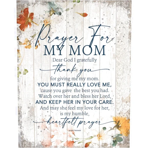 DEXSA Prayer for My Mom Mother Wood Plaque with Inspiring Quotes 11.75