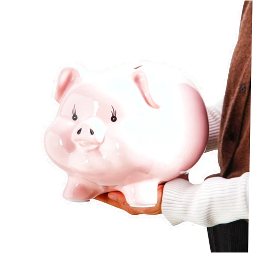 PIG WORLD 11'' Large Piggy Bank for Adults Must Break to Open,Ceramic Coin Bank,Girls Piggy Bank for Boys,Money Box Jar,Alcancias De Dinero para Adultos Niños,Money Bank,Modren Home Decor Living Room