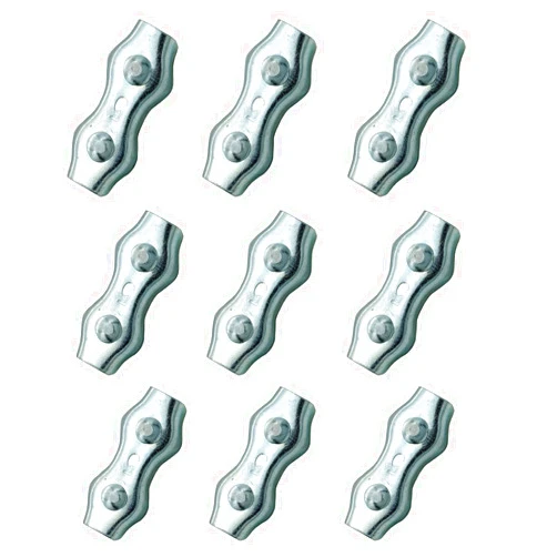 JBTOZIUY M5 Poly Rope Connectors, Wires Splicer Galvanized Steel Connectors for Electric Fences Wires (10)