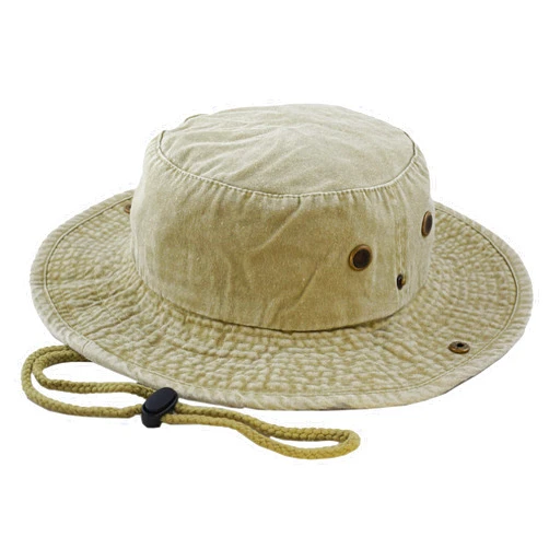 The Hat Depot Cotton Stone-Washed Safari Wide Brim Foldable Double-Sided Sun Boonie Bucket Hat