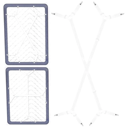 Foloda Bed Sheet Straps, Adjustable Fitted Sheet Holders Fasteners Suspenders Gripper Holder Clips, Keep Sheet in Place Firm Tight Bed Straps for Sheets