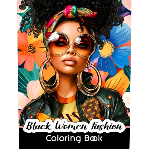 Artrust Black Women Fashion Coloring Book: 50 Coloring Pages of Beautiful Black Women for Adults: African American Women Portraits
