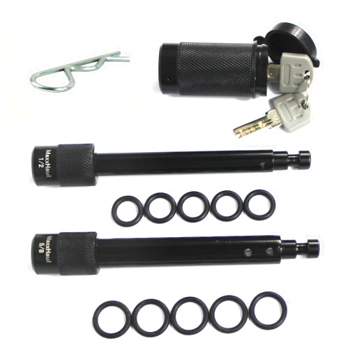 MaxxHaul 50151 Trailer Hitch Lock Pin Set 5/8 and 1/2 Inch with Locking System Anti-Rattle for 1-1/4