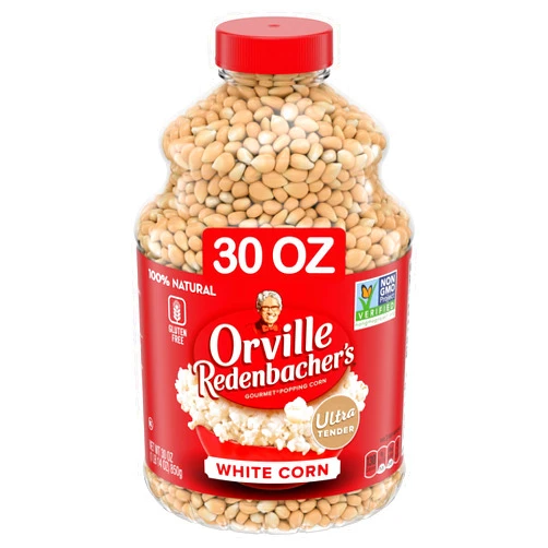 Orville Redenbacher's Popcorn Kernels, White Corn, 4g Fiber Per Serving, Movie Night Supplies, 30 oz.