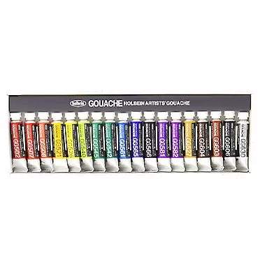 Holbein Artist Gouache Set G704 : 18 x 5ml tubes