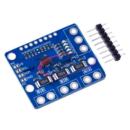 Reland Sung I2C SMBUS INA3221 Triple-Channel Shunt Current Power Supply Voltage Monitor Sensor Board Module Replace INA219 with Pins