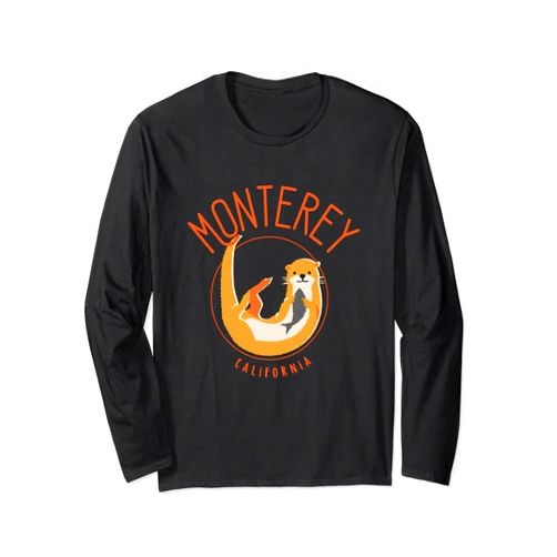 Monterey CA Vacation and Beach Gear Monterey California Sea Otter design Long Sleeve T-Shirt