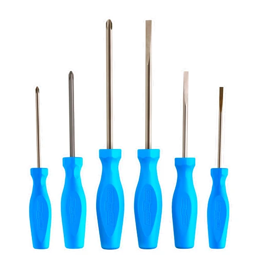 CHANNELLOCK SD-6H 6 Piece Professional Screwdriver Set, Magnetic Tip, Made in USA, Molded Tri-Lobe Grip