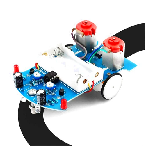 MiOYOOW Soldering Practice Kit, Line Following Robot Car Kit Beginners DIY Smart Car Soldering Project Kit for School Competition STEM Education, Learning Electronic Toys for 10+ Years Old Boys Girls