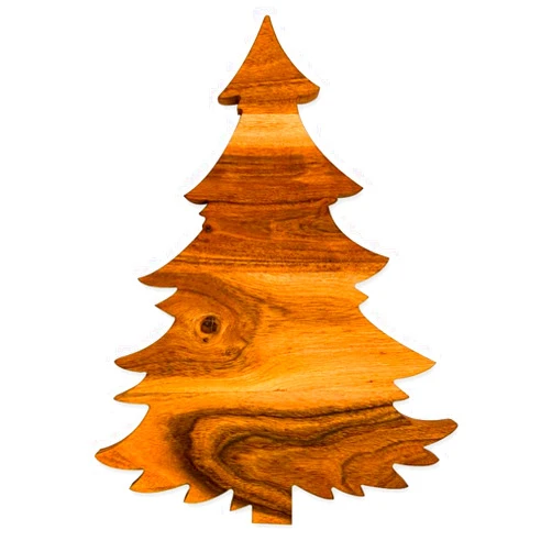Affinity Decor Organic Acacia kitchen Cutting Chopping Charcuterie Board Platter for Butcher Block Cheese and Vegetables (Leafy Christmas Tree Board 13