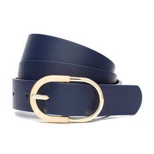 Tanpie Womens Leather Waist Belts for Jeans Pants with Gold Buckle