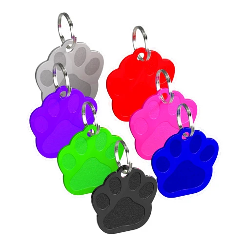 Dr. Fremont's Custom Pet Tag | Large, Paw | Many Colors & Shapes | Strong Anodized Aluminum | Made in USA
