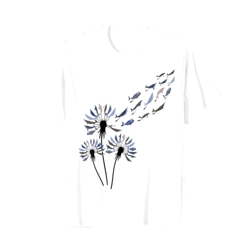 Whale Shirts Flower Dandelion Whales Shirt for Whale Lover | Whale T-Shirt