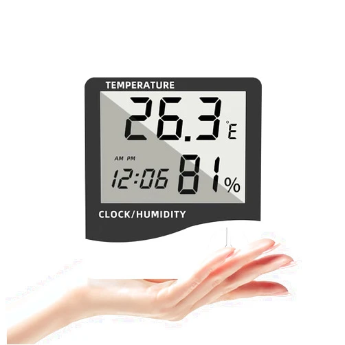 Yiudbaoo Indoor Digital LCD Display Thermometer Hygrometer Temperature Meter Humidity Monitor with Clear Accurate Reading Temperature Humidity Gauge for Bedroom Garage Warehouse Home Office Car Greenhouse