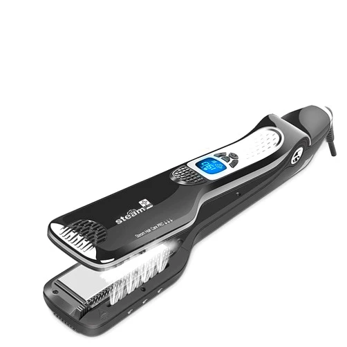 JUKEY Upgrade Steam Hair Straighteners Flat Iron,Professional steam Hair Straightener, Anti-Scald Comb, Adjustable Temp and Auto-Off Function (Black)