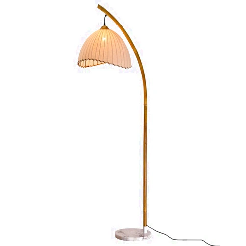RYTM Modern Bamboo Art Floor Lamp, Vintage Tall Pole Lamp Bamboo Weaving Lampshade Standing Lamp Marble Base Zen Floor Lamps Furnishings Artistic