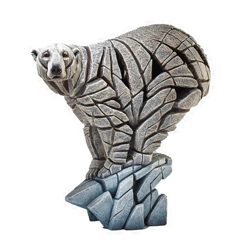 Enesco Edge Sculpture Polar Bear Standing Animal Figurine, 15.24 Inch, White and Black