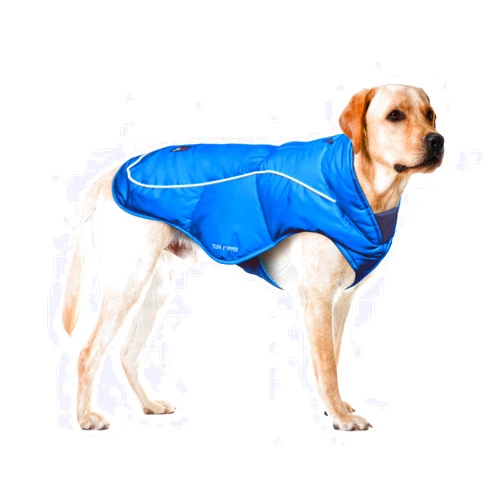 Tuff Pupper Insulated Winter Dog Coat | Waterproof Against Snow & Rain | Premium Padded Cold Weather Jacket | Reflective for Safety | Zipper Opening for Harness | Adjustable Sizing (Blue/L)