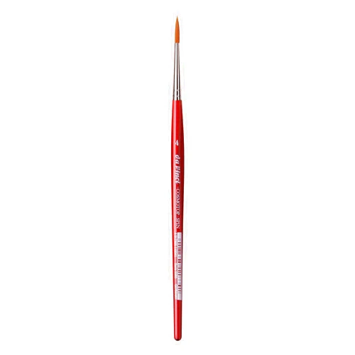 da Vinci Watercolor Series 5580 CosmoTop Spin Paint Brush, Round Synthetic with Red Handle, Size 4 (5580-04)