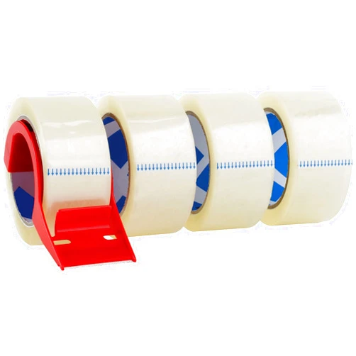 Klingy Packaging Tape, Heavy Duty Packing Tape, Clear - for Moving Boxes, Shipping, Office, and Storage - 55 Yards Length - with Dispenser - 4 Rolls Per Pack