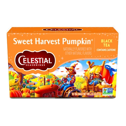 Celestial Seasonings Tea Bags Sweet Harvest Pumpkin Black Tea 18 Count